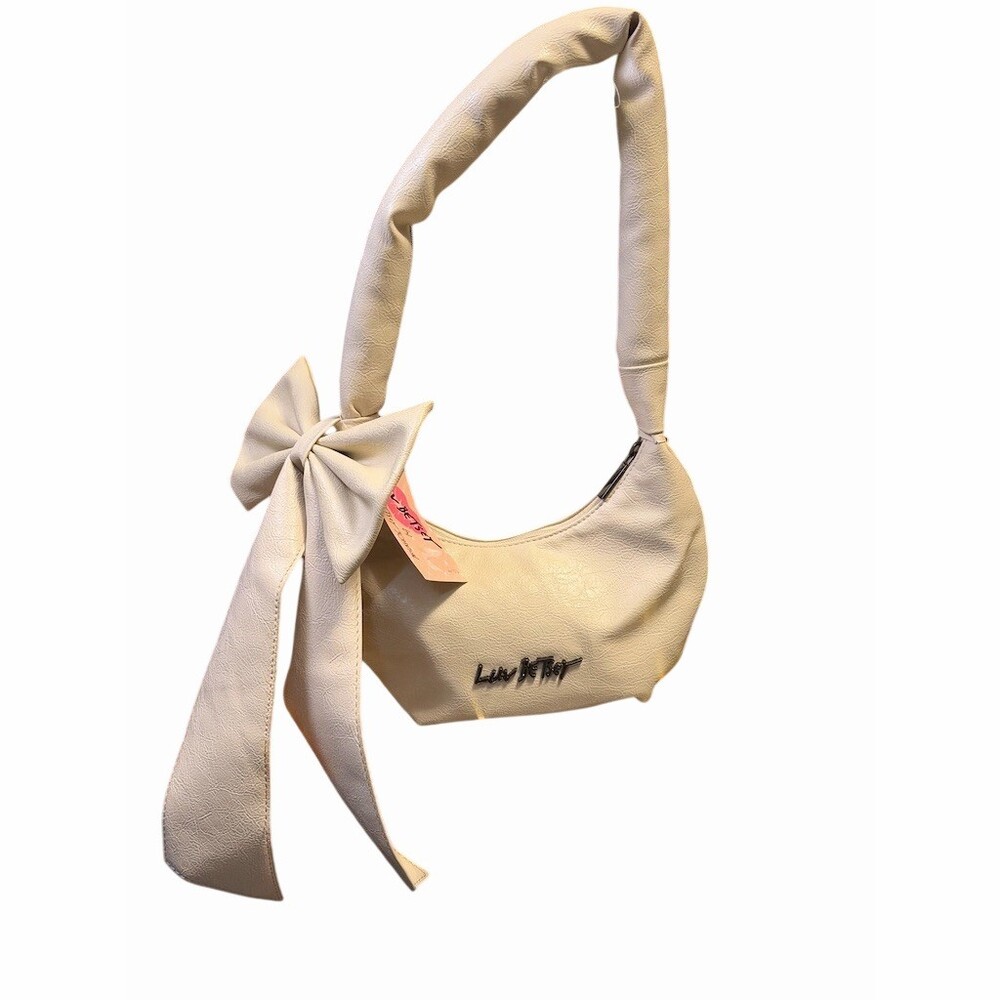 Luv Betsey by Betsey Johnson Shoulder Bag  Cream Bow Purse